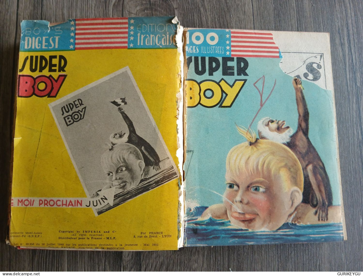 très RARE SUPER BOY album reliée reliure n° 4  ( 20.21.22.23.24.25  ) IMPERIA 1951