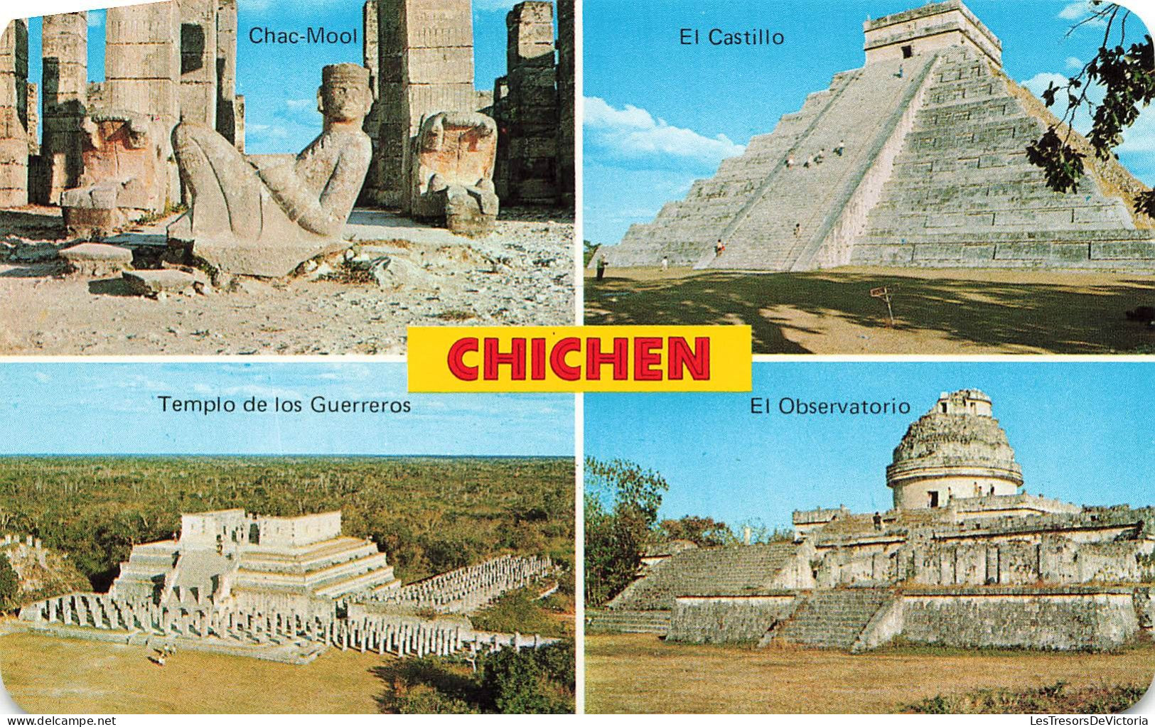 MEXIQUE - Chac Mool Statue - The Castle - Temple Of The Warriors - The Observatory - Chichen Itza - Carte Postale - Mexique