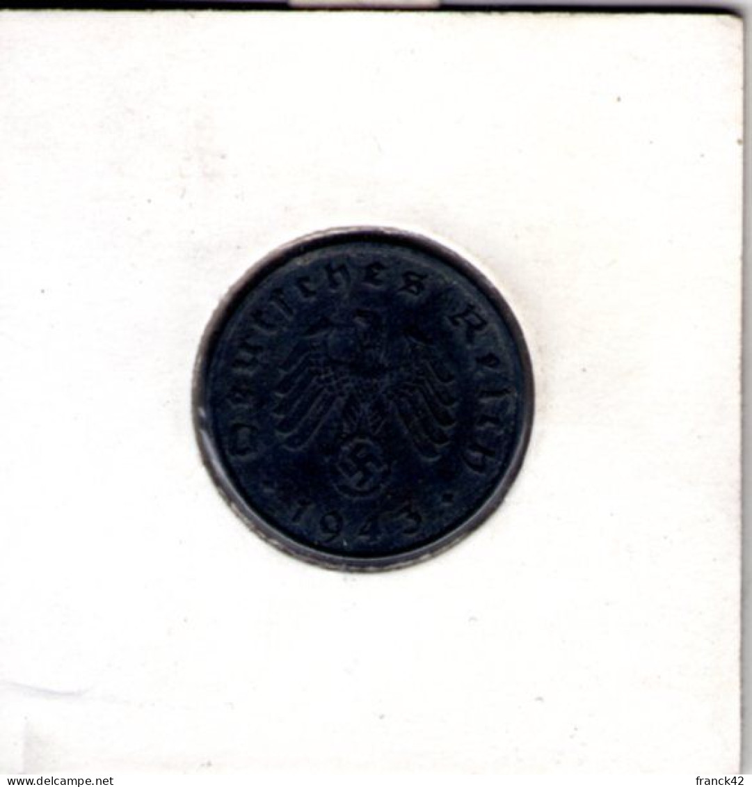 Allemagne. 10 Reichspfennig. 1943 B - 10 Reichspfennig