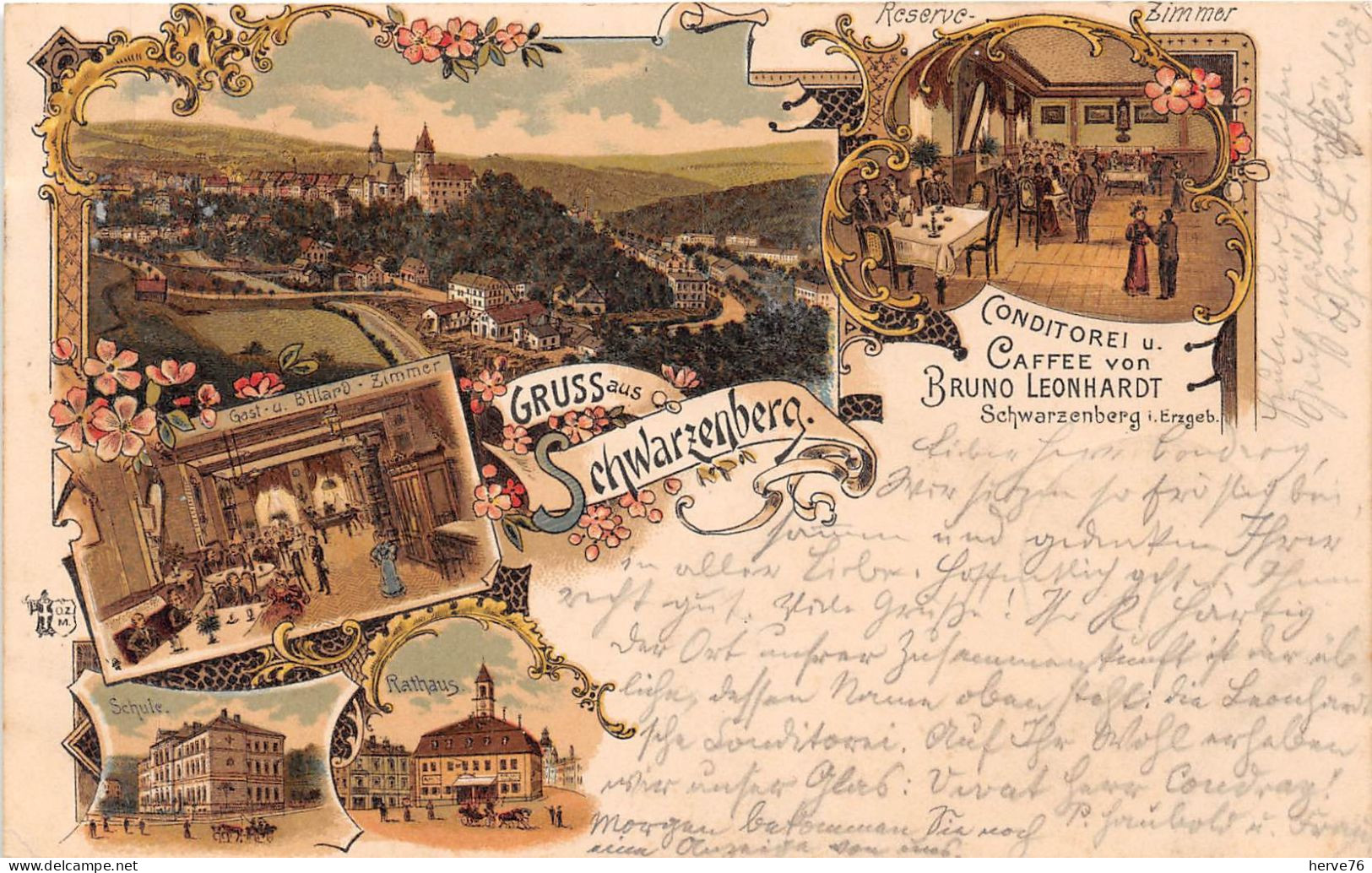 ALLEMAGNE - SCHWARZENBERG I Sächs, Erzgeb - Multivues - Litho - Schwarzenberg (Erzgeb.)