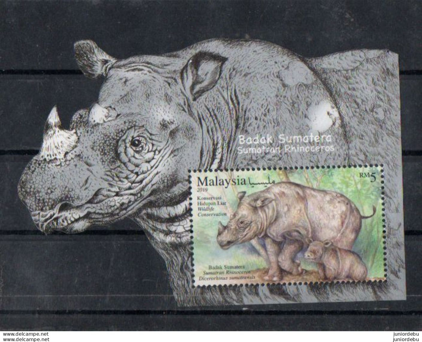 Malaysia - 2019 - Wildlife Conservation - Sumatran Rhinoceros - M/S  - MNH. ( OL 13/08/2023) - Malaysia (1964-...)