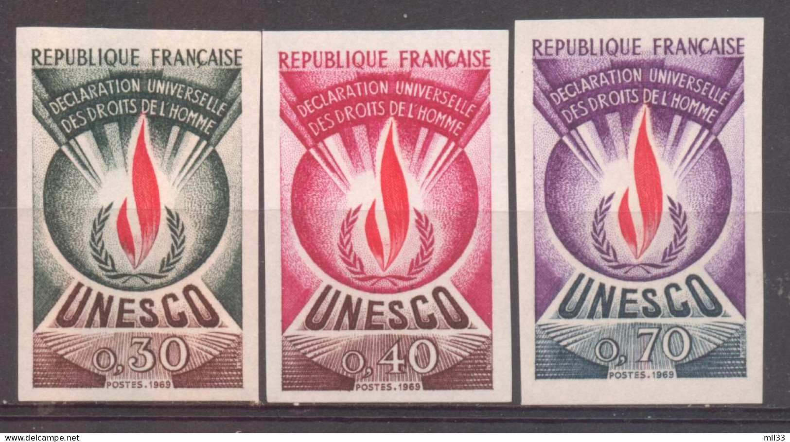 UNESCO De 1969 - 1971 YT 39, 40, 42 Sans Trace De Charnière Cote Maury  160 € - Unclassified