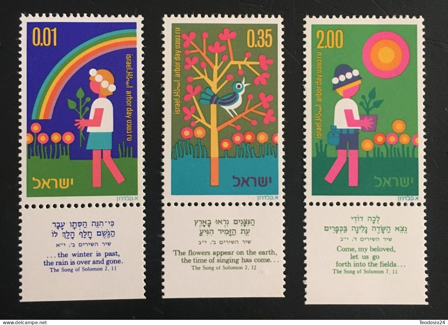 Israel 1975 YT  566/68 ** Fiesta Del Arbol - Unused Stamps (with Tabs)