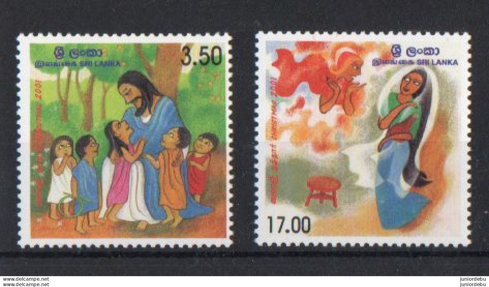 Sri Lanka - 2001 -  Christmas - Set Of 2 - MNH. ( OL 23/01/2024) - Sri Lanka (Ceylan) (1948-...)