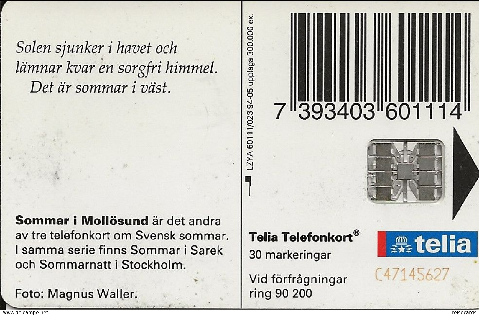 Sweden: Telia - 1994 Mollosund Lighttower - Suecia