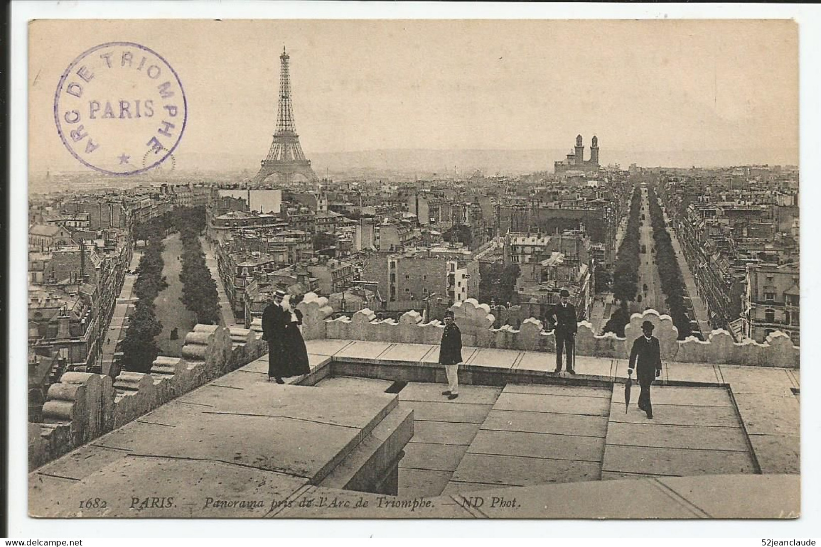 Paris Panorama Pris De L'Arc De Triomphe     1910     N° 1680 - District 08