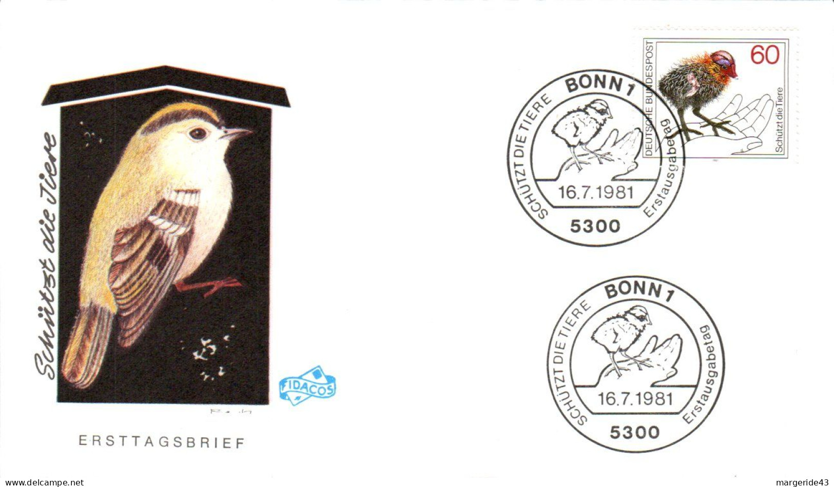 ALLEMAGNE FDC 1981 OISELET - Other & Unclassified