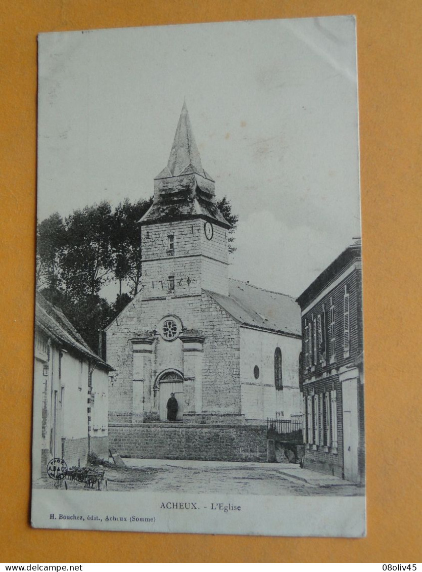 ACHEUX -- Monsieur Le Curé Devant L'Eglise - Carte "précurseur" Circulé En 1903 - Acheux En Amienois