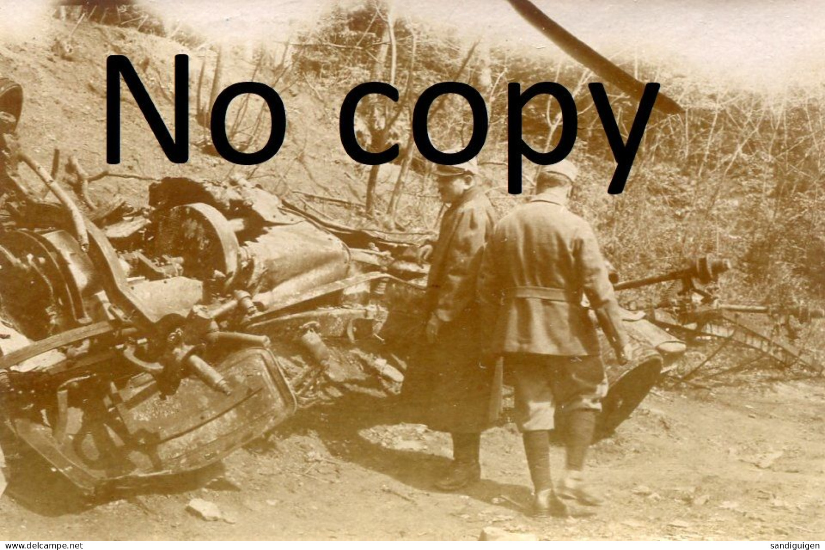 PHOTO FRANCAISE - CAMION ET VEHICULE DETRUIT EN FORET DE VILLERS COTTERETS AISNE - GUERRE 1914 1918 - War, Military