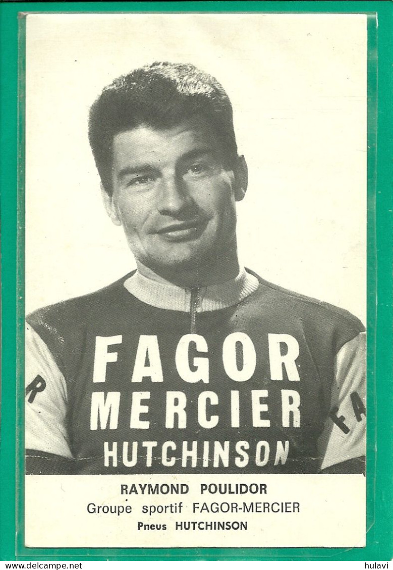 POULIDOR - CARTON PUBLICITAIRE - SIGNATURE AU VERSO (ref 2329) - Cyclisme