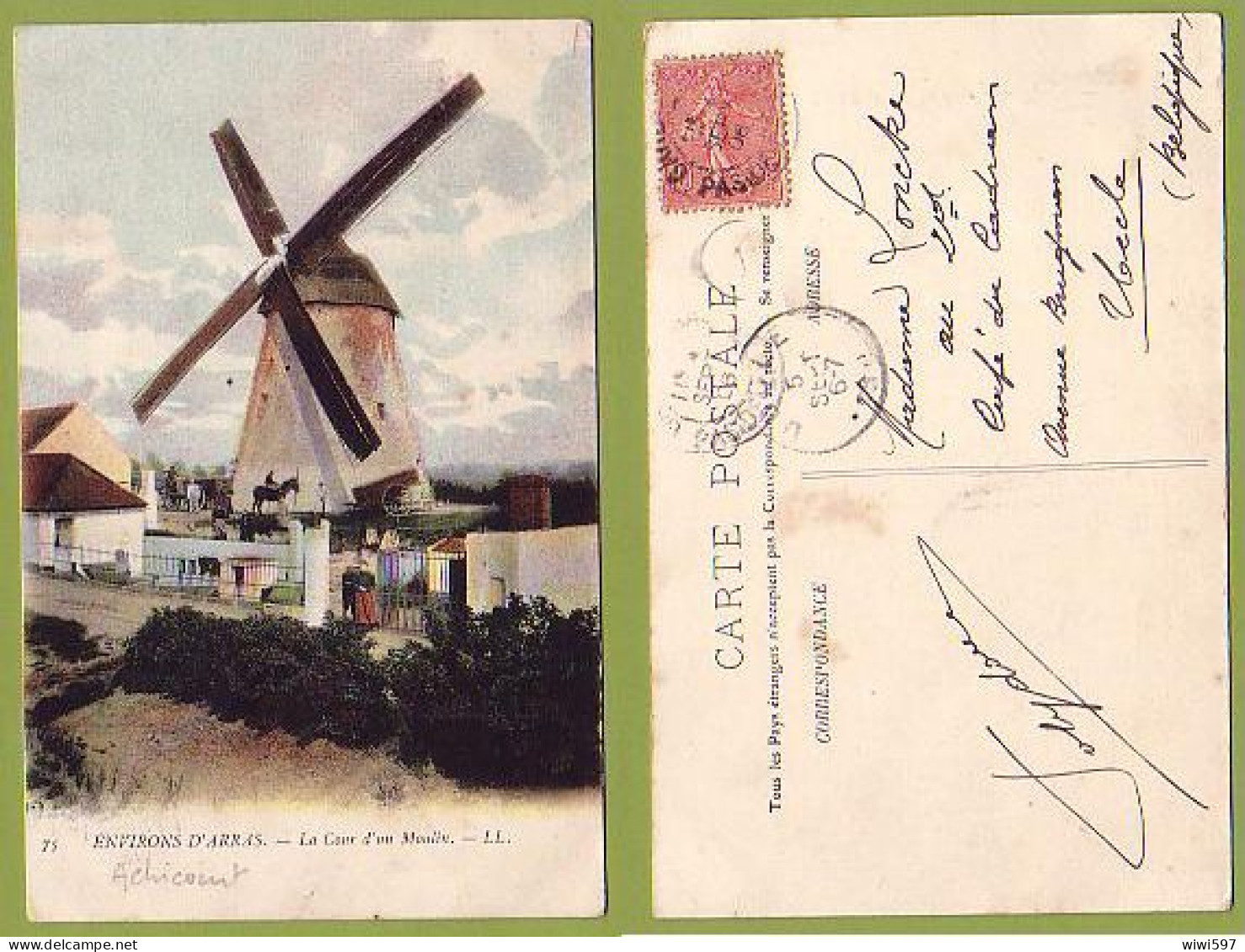 CARTE POSTALE ANCIENNE ENVIRONS D' ARRAS - MOULIN - Arras