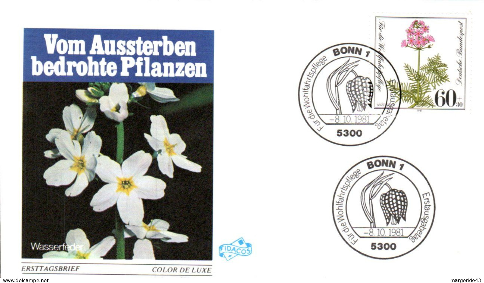 ALLEMAGNE FDC 1981 PLANTE MENACEE - Otros & Sin Clasificación