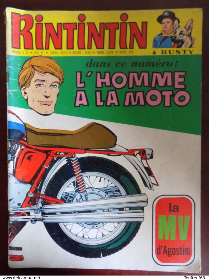 Rintintin Et Rusty N° 32 - L'homme à La Moto - MV Agostini (2p) - Robinsons De L'espace - Aigle Noir - Rintintin