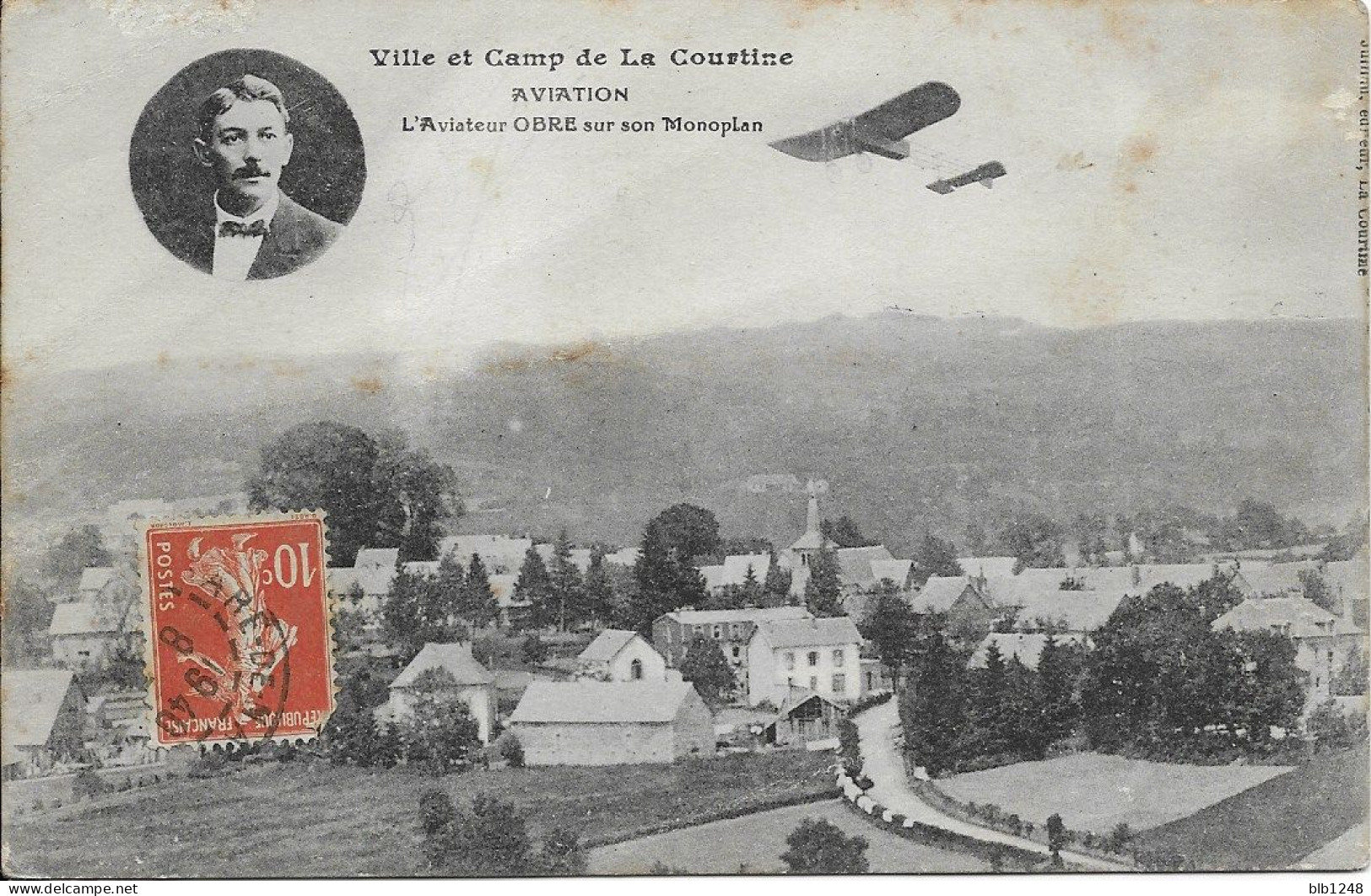 23 Creuse Camp De La Courtine Aviation L' Aviateur OBRE Sur Son Monoplan - La Courtine