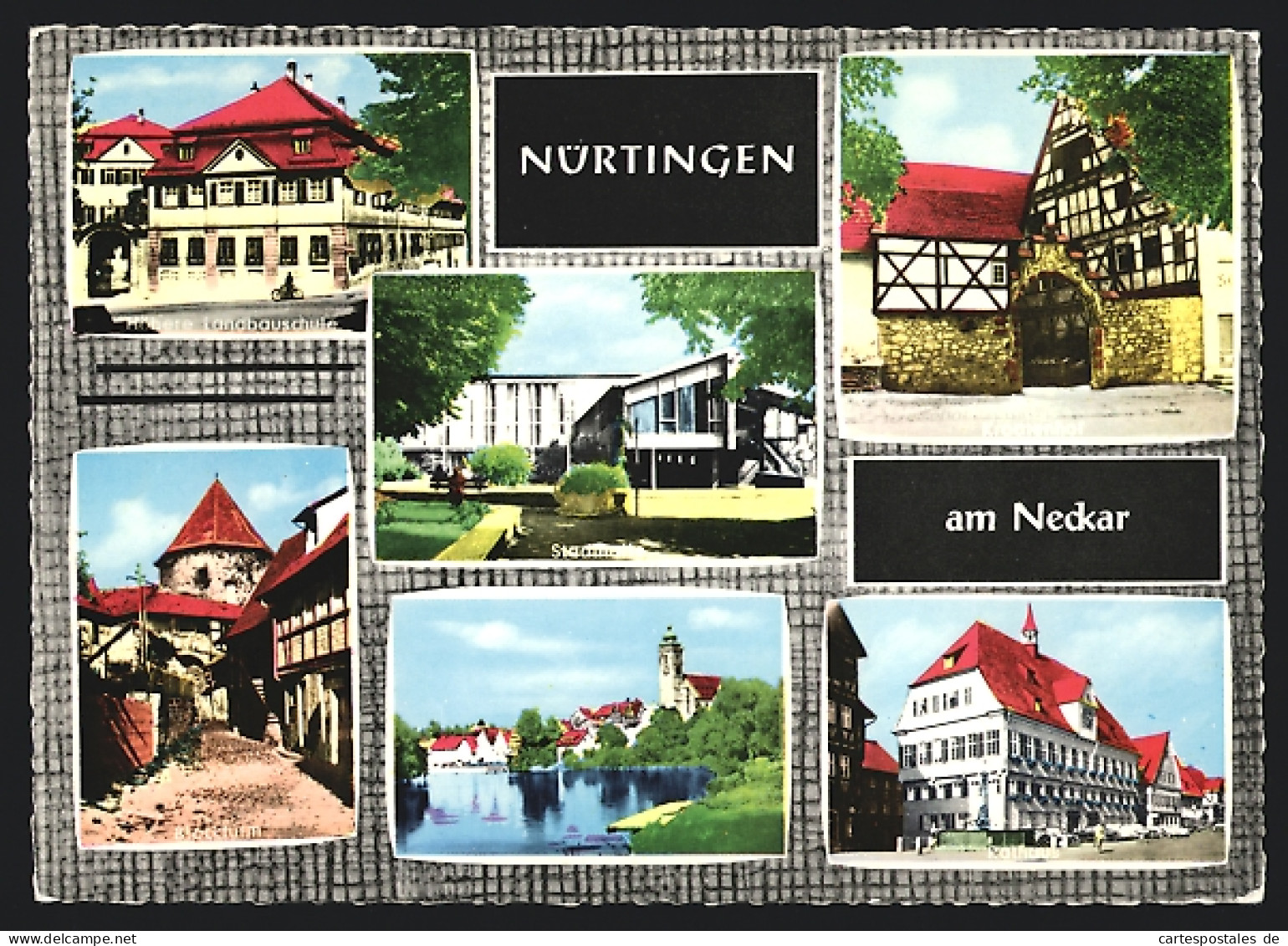 AK Nürtingen Am Neckar, Höhere Landbauschule, Kroatenhof, Rathaus, Blockturm  - Autres & Non Classés