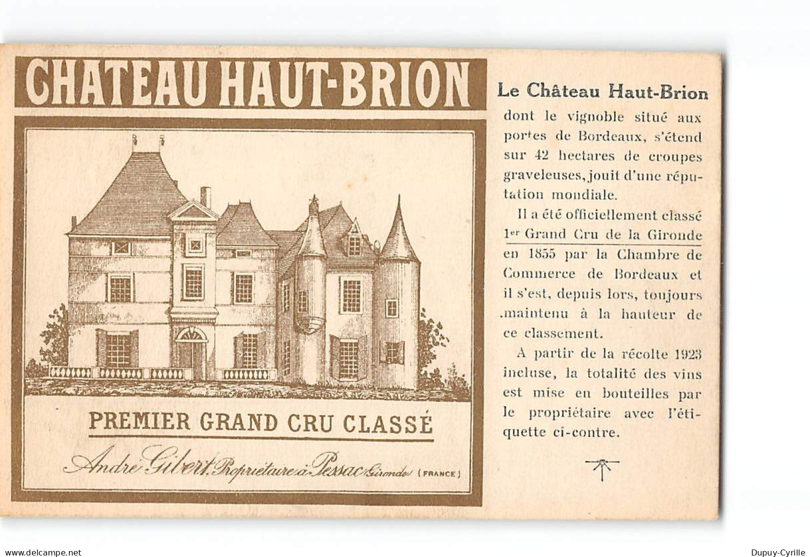 PESSAC - Château Haut Brion - Très Bon état - Pessac