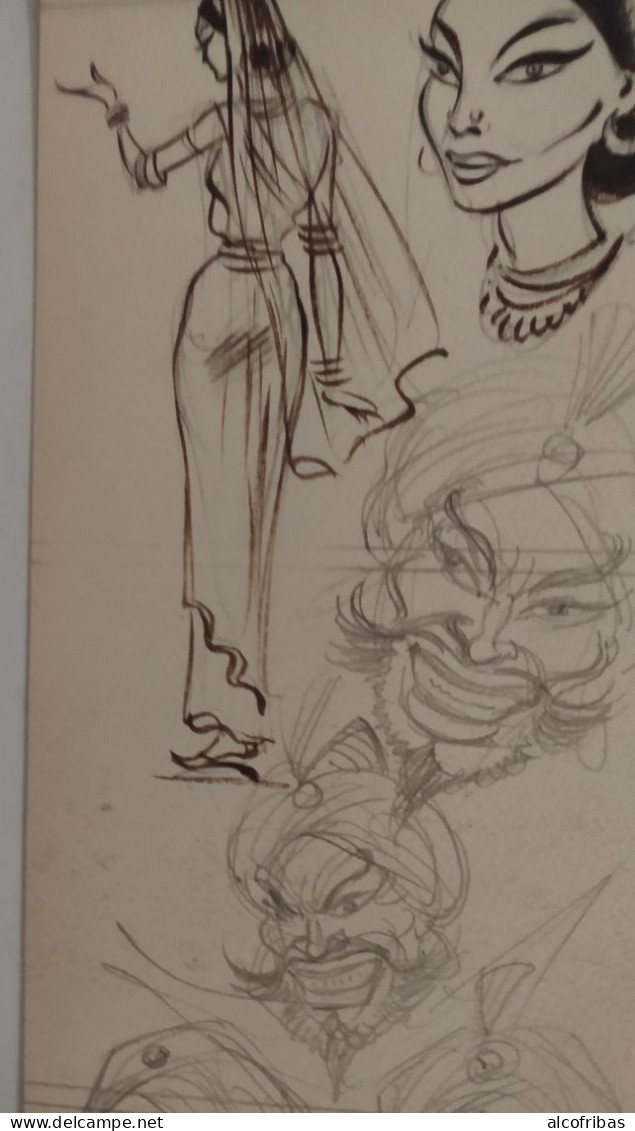 Maxime ROUBINET (Max Pen) Illustrateur BD 4 Dessins Originaux  Plume  Personnages Femme - Dessins