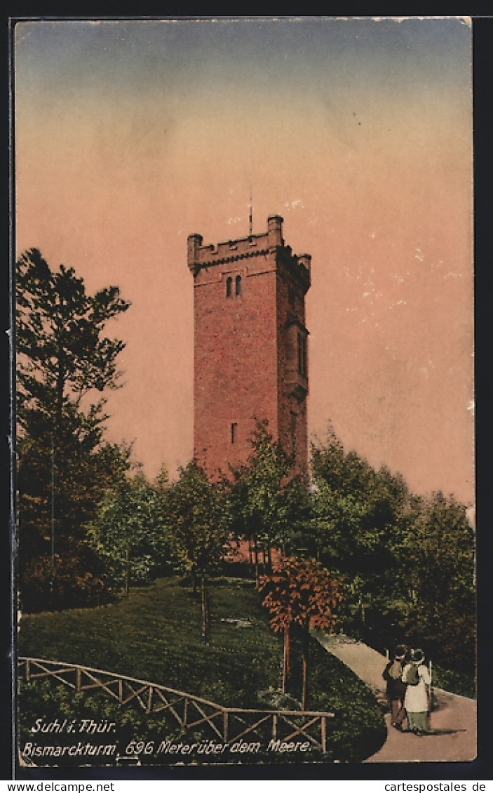 AK Suhl I. Thür., Ansicht Vom Bismarckturm  - Suhl