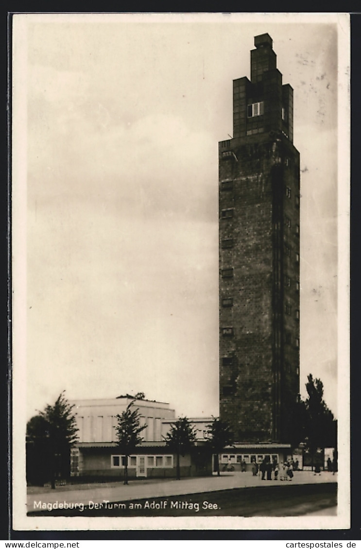 AK Magdeburg, Turm Am Adolf Mittag See  - Maagdenburg