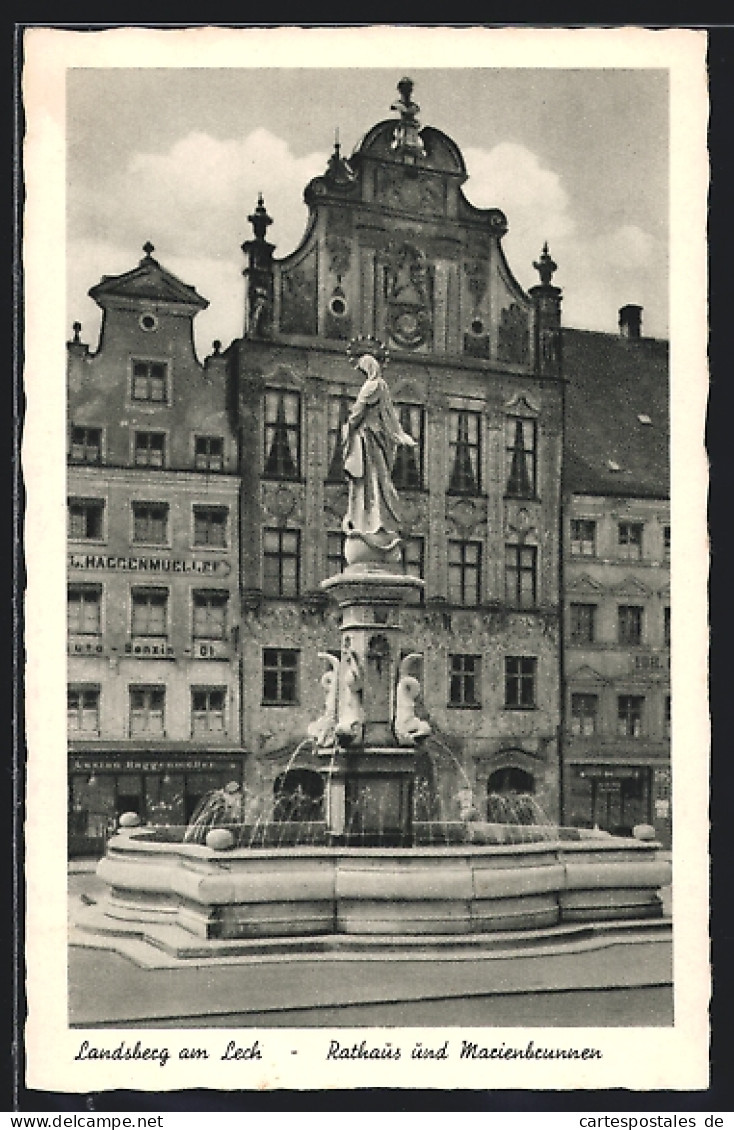 AK Landsberg Am Lech, Rathaus Und Marienbrunnen  - Landsberg