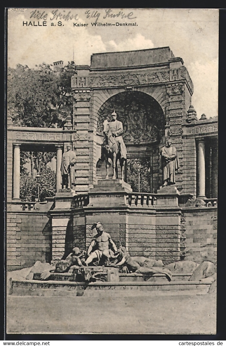 AK Halle A. S., Am Kaiser Wilhelm-Denkmal  - Other & Unclassified