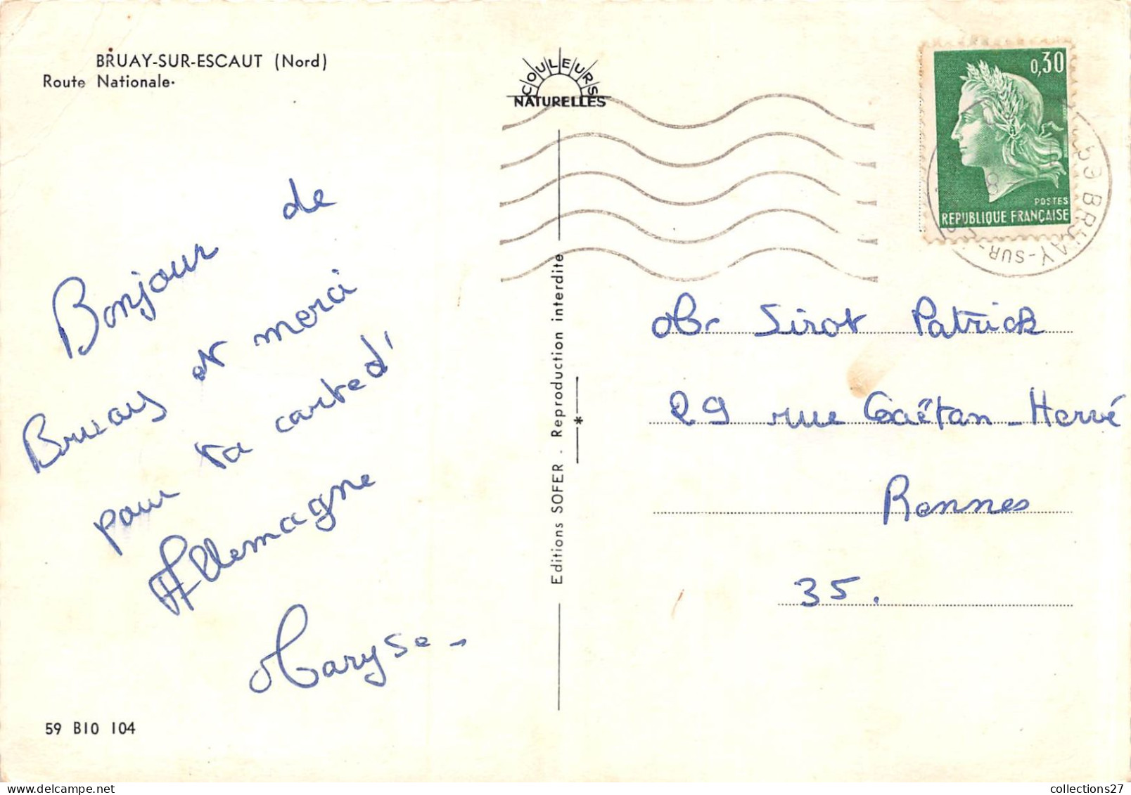 59-BRUAY-SUR-L'ESCAUT- ROUTE NATIONALE - Conde Sur Escaut