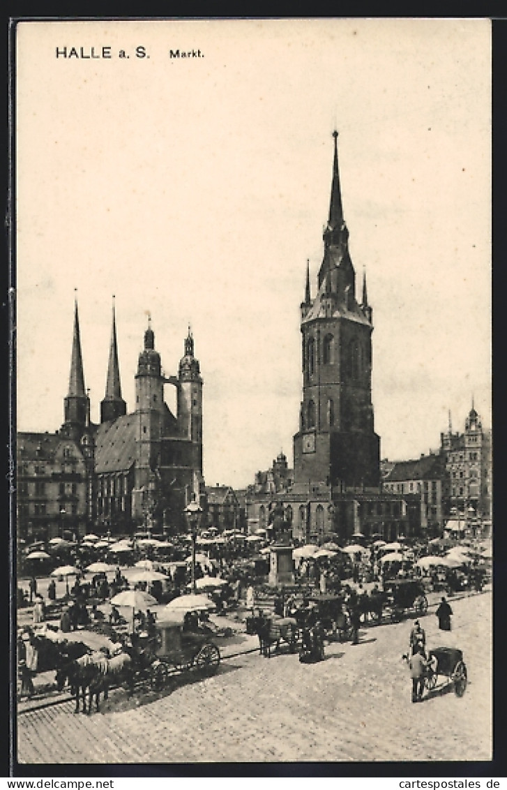 AK Halle / Saale, Marktplatz Mit Händeldenkmal  - Autres & Non Classés