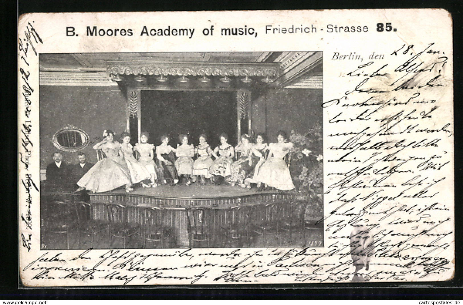 AK Berlin, B. Moore`s Academy Of Music, Friedrich-Strasse 85, Bühnenszene  - Mitte