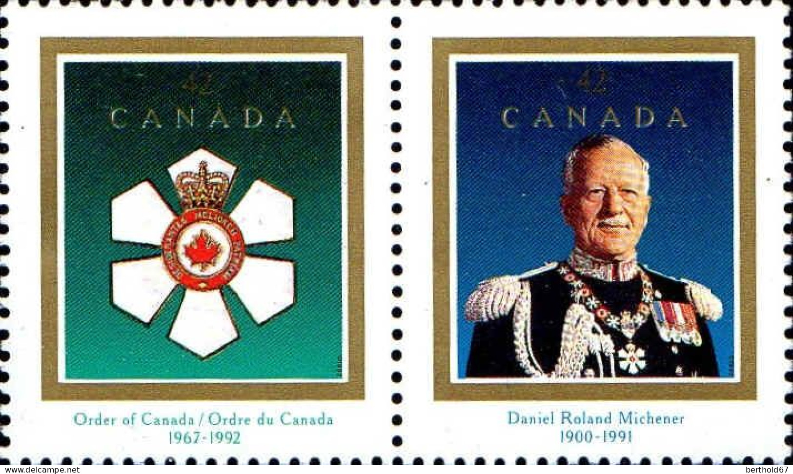 Canada Poste N** Yv:1283/1284 Roland Michener - Unused Stamps