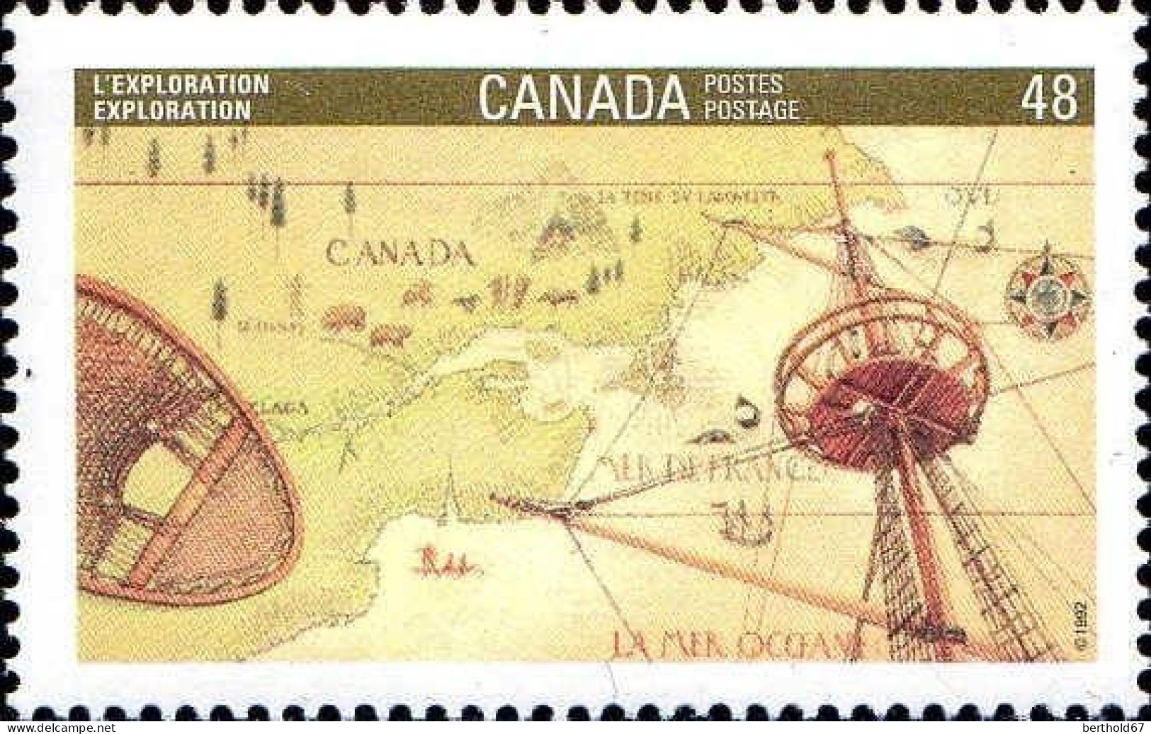 Canada Poste N** Yv:1234/1237 Exposition Philatélique Canada'92 - Ongebruikt
