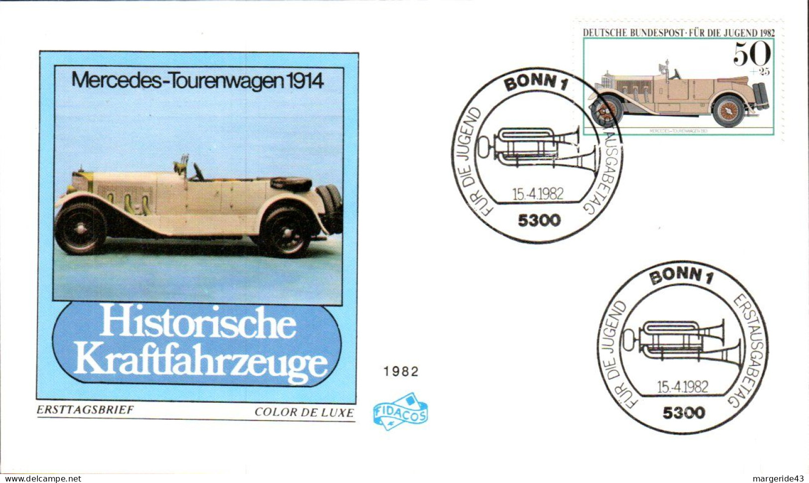 ALLEMAGNE FDC 1982 VOITURE MERCEDES 1914 - Cars