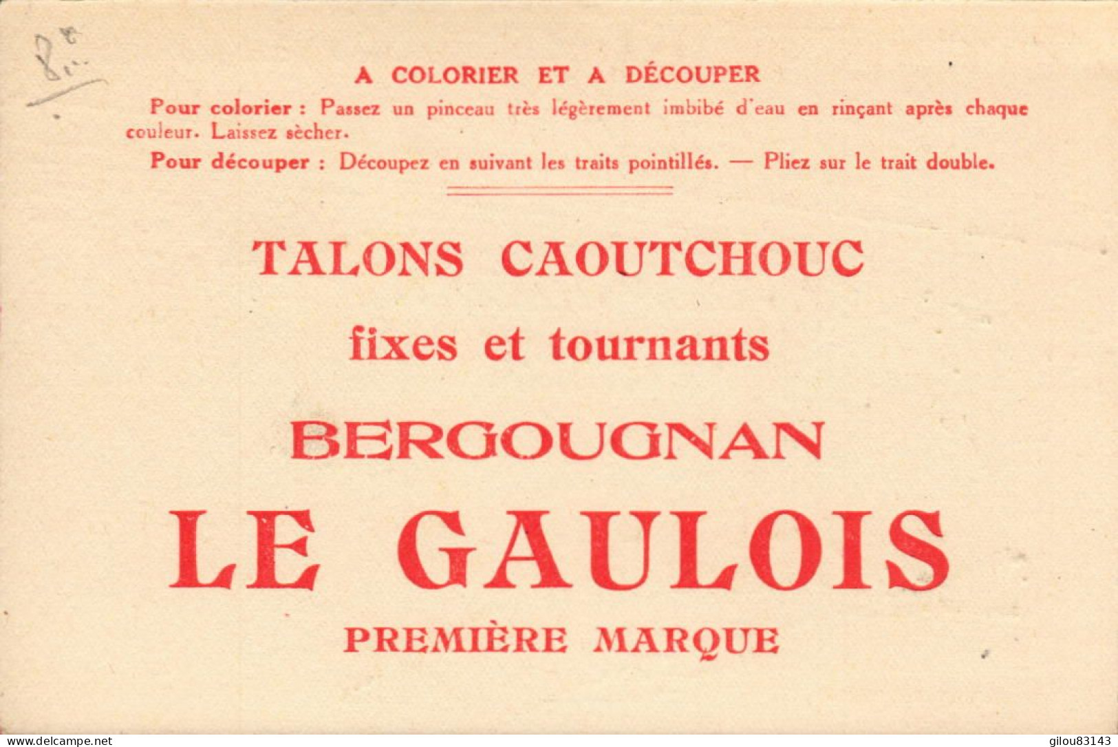 Bergougnan, Le Gaulois, Talons Caoutchouc, Illustration Sport Courses à Pied - Publicité