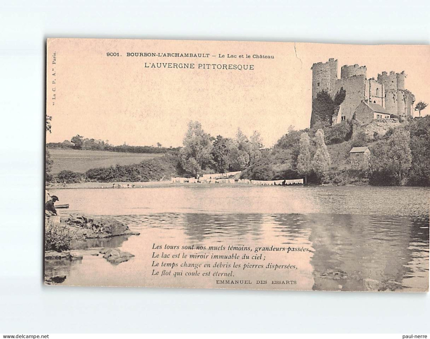 BOURBON L'ARCHAMBAULT : Le Lac Et Le Château - état - Bourbon L'Archambault