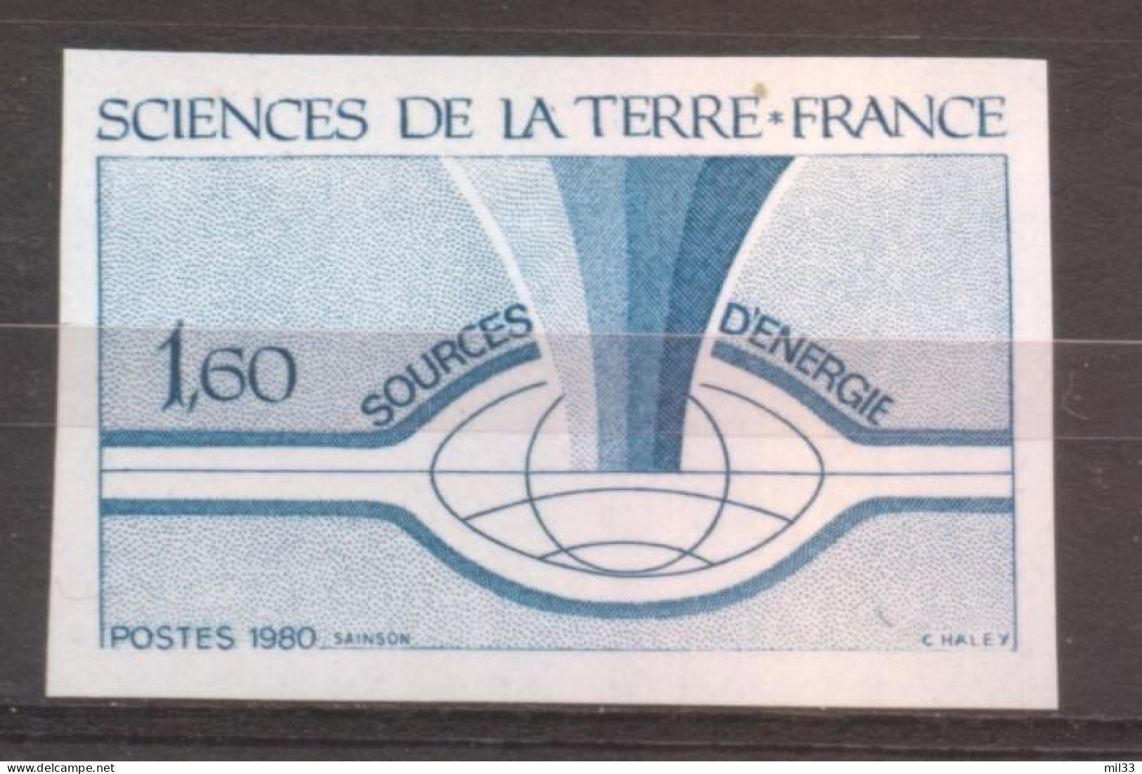 Sciences De La Terre YT 2093 De 1980 Essai De Couleur Sans Trace De Charnière - Ohne Zuordnung