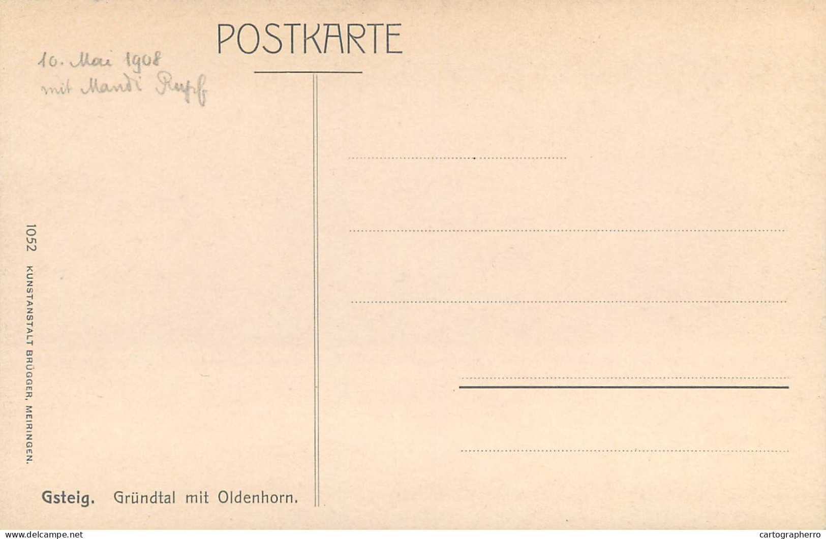 Postcard Switzerland Gsteig Grundtal Mit Oldenhorn - Autres & Non Classés