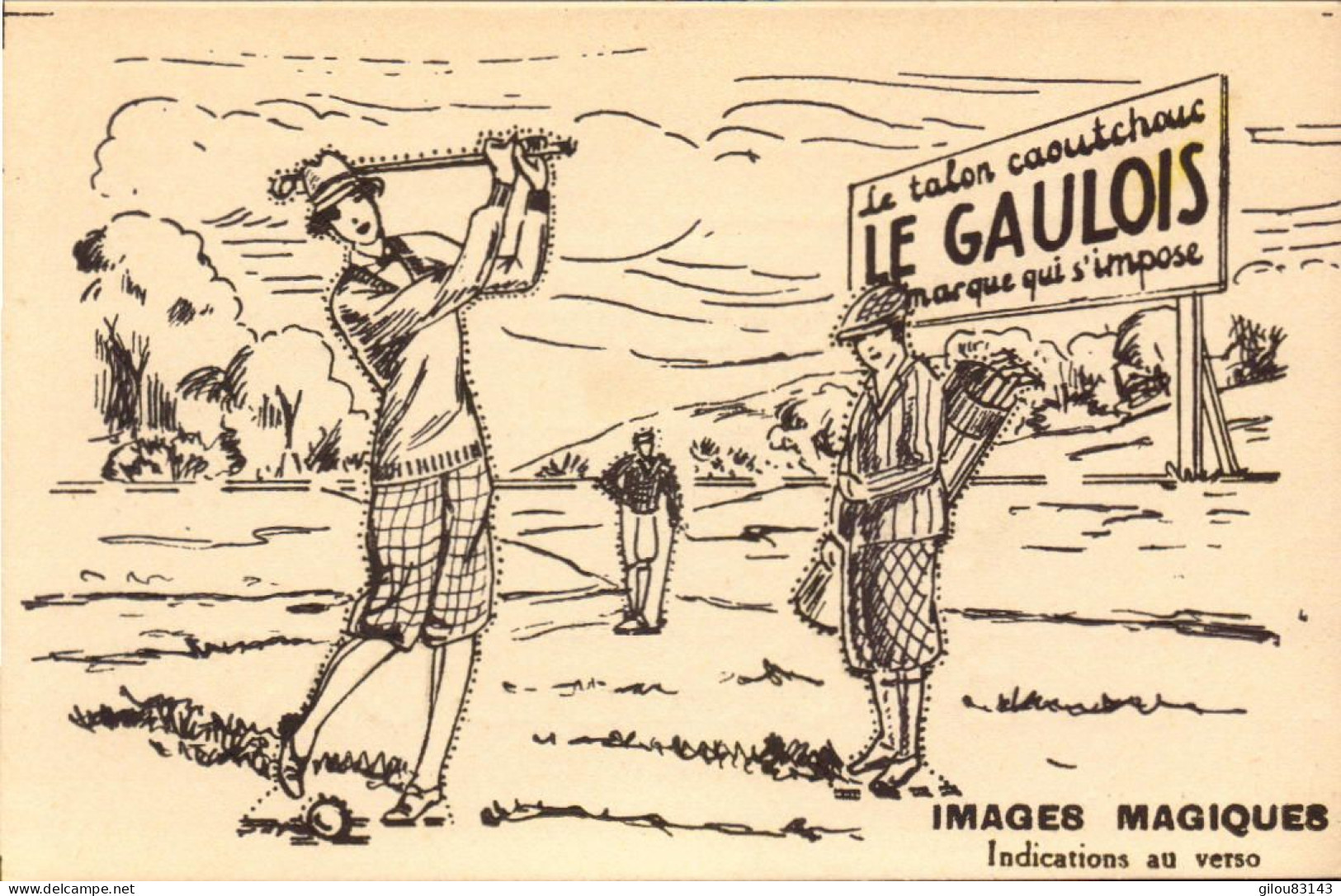 Bergougnan, Le Gaulois, Talons Caoutchouc, Illustration Sport, Golf - Advertising