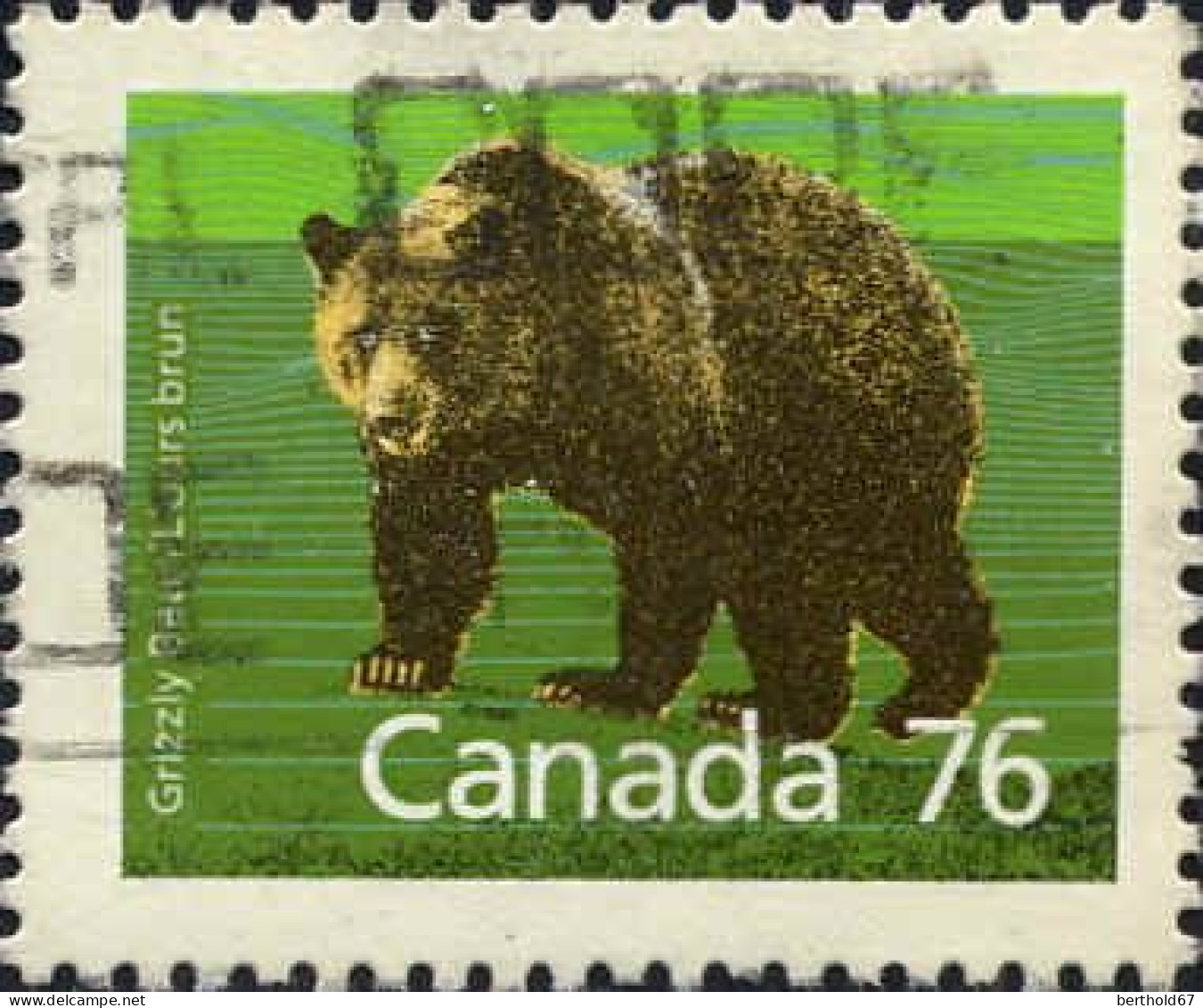 Canada Poste Obl Yv:1082 Mi:1120A Grizzly Bear L'ours Brun (Belle Obl.mécanique) - Gebruikt