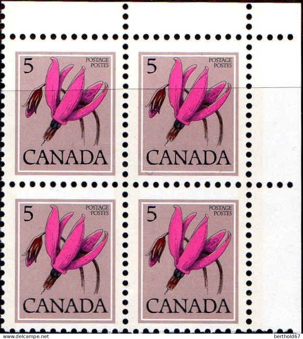 Canada Poste N** Yv: 629 Mi:655IA Dodecatheon Hendersonnii Bloc De 4 CdF - Ongebruikt