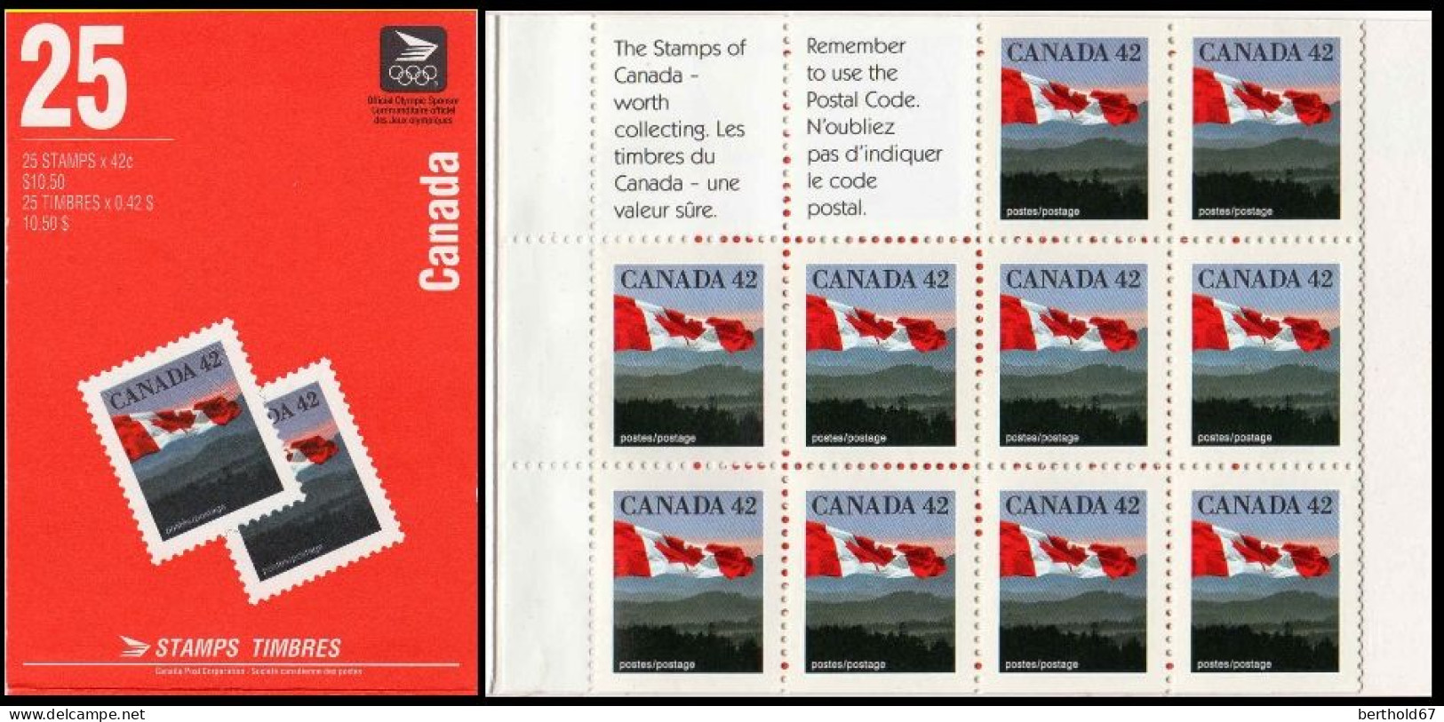 Canada Carnet N** Yv:C1222I 25 Canada #110 - Full Booklets