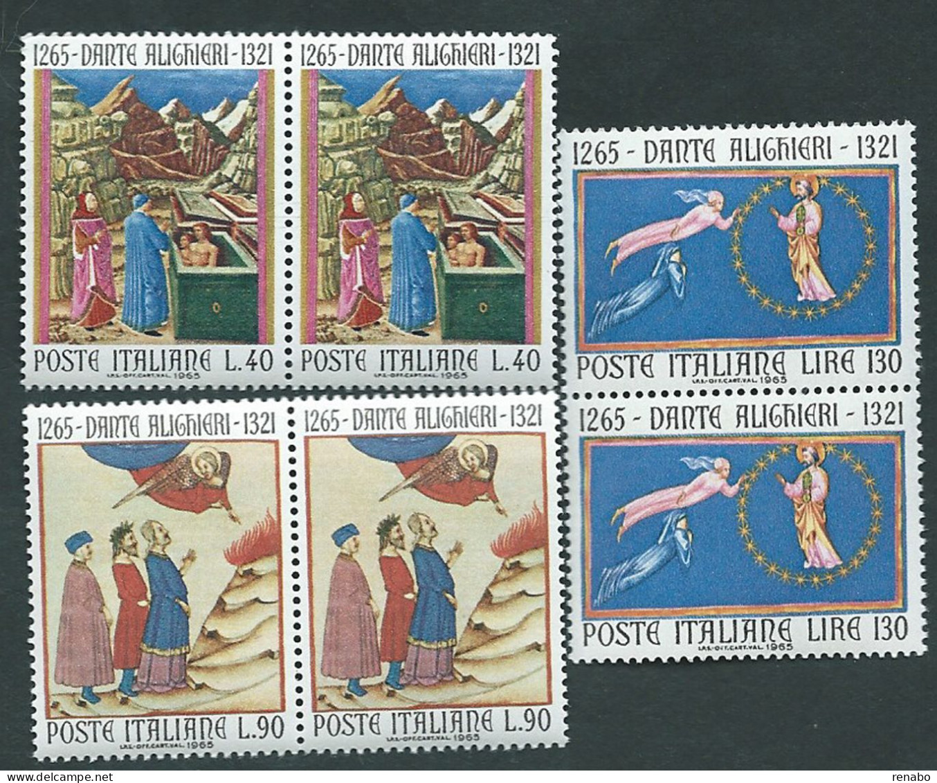 Italia, Italy, Italien, Italie 1965;Dante Alighieri: Miniature,miniating, Figure Della Divina Commedia, “Divine Comedy”. - Religieux