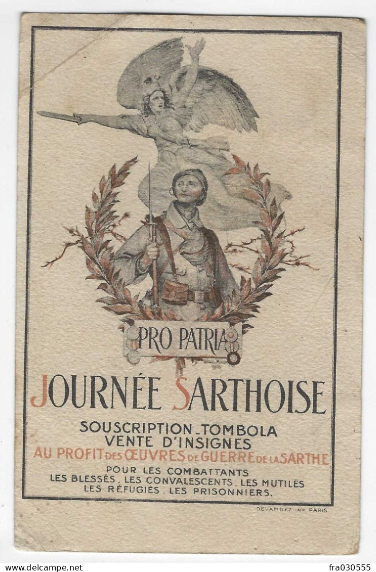 72 - JOURNÉE SARTHOISE - Souscription Tombola - Vente D'insignes - Other & Unclassified