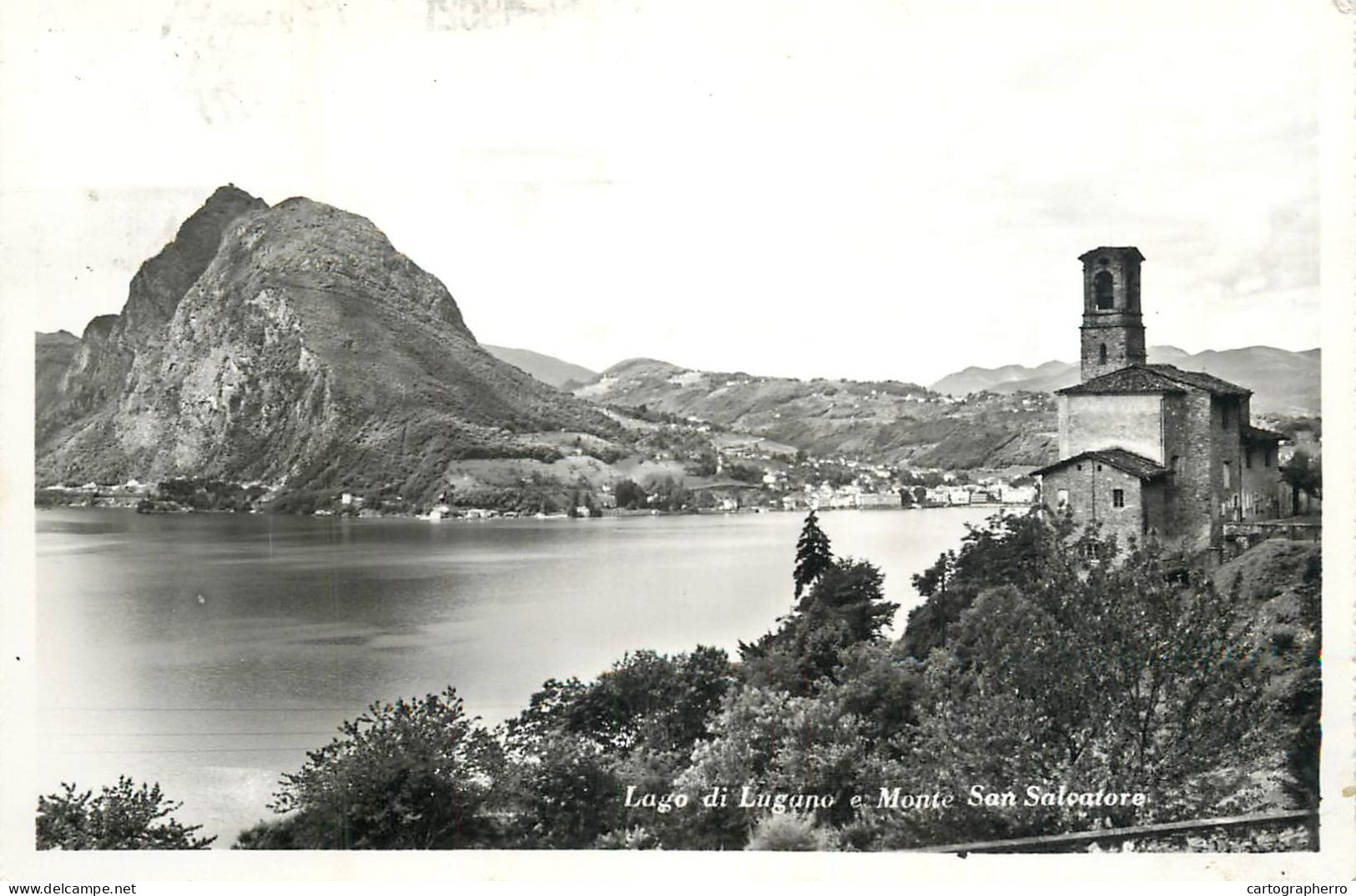 Postcard Switzerland Lugano Lake Monte San Salvatore - Sonstige & Ohne Zuordnung