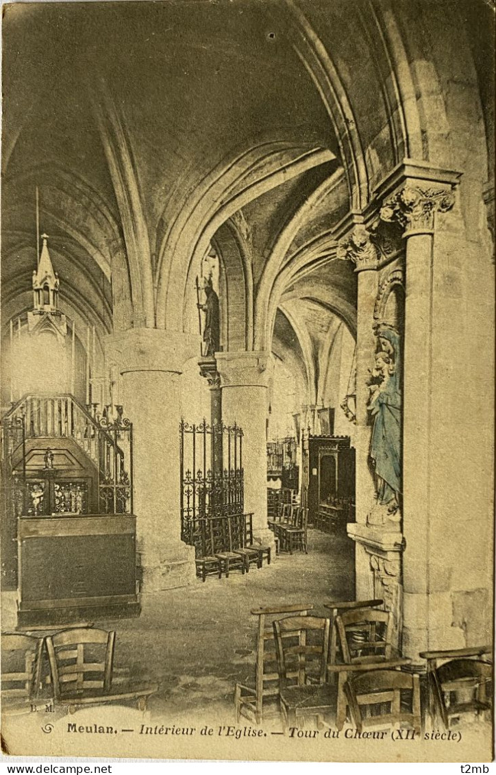 CPA (Yvelines) MEULAN. Intérieur De L'Eglise, Tour De Chœur - Meulan