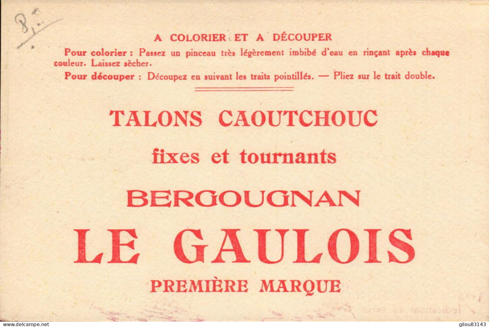 Bergougnan, Le Gaulois, Talons Caoutchouc, Illustration Sport, Escrime - Publicité