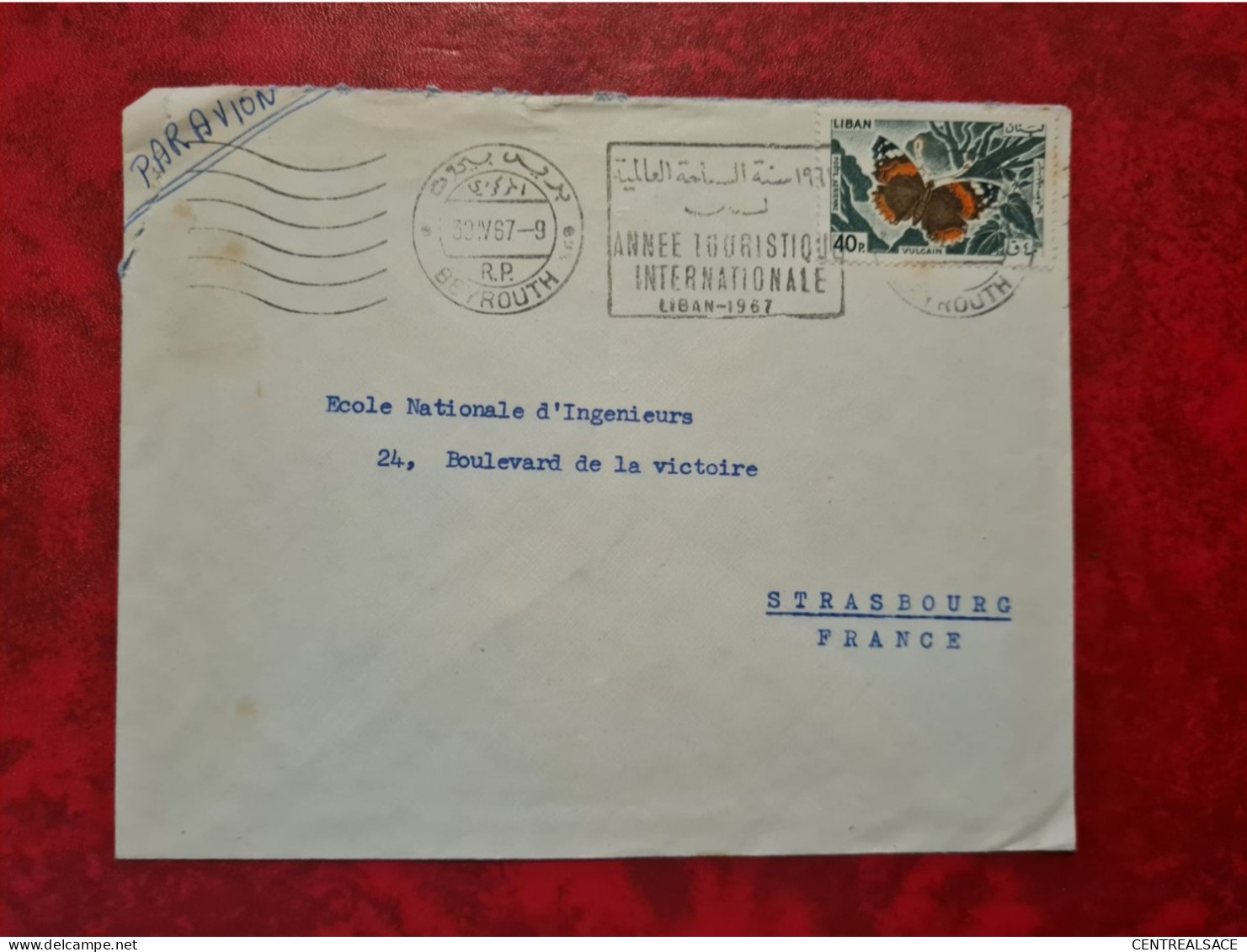 Lettre LIBAN BEYROUTH FLAMME ANNEE TOURISTIQUE 1967 - Lebanon