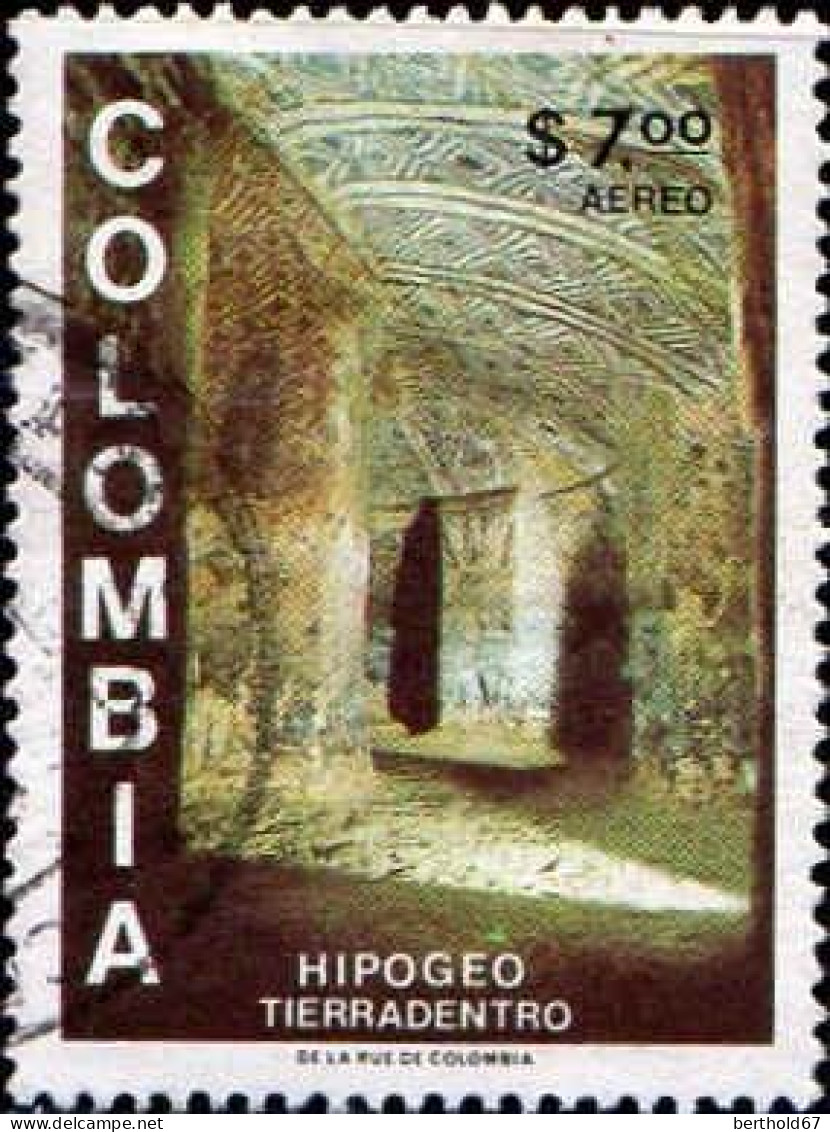 Colombie Avion Obl Yv: 665 Mi:1468 Hipogeo Tierradentro (Beau Cachet Rond) - Kolumbien