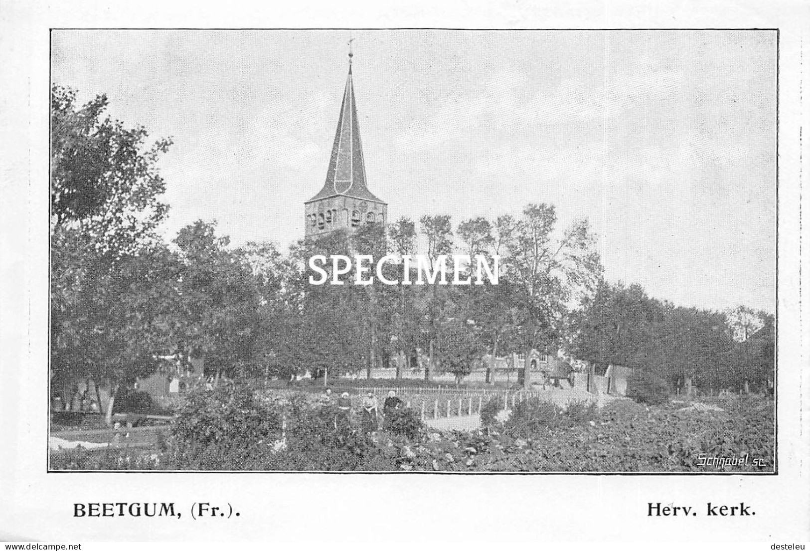 Prent - Herv. Kerk - Beetgum - 8.5x12.5 Cm - Other & Unclassified