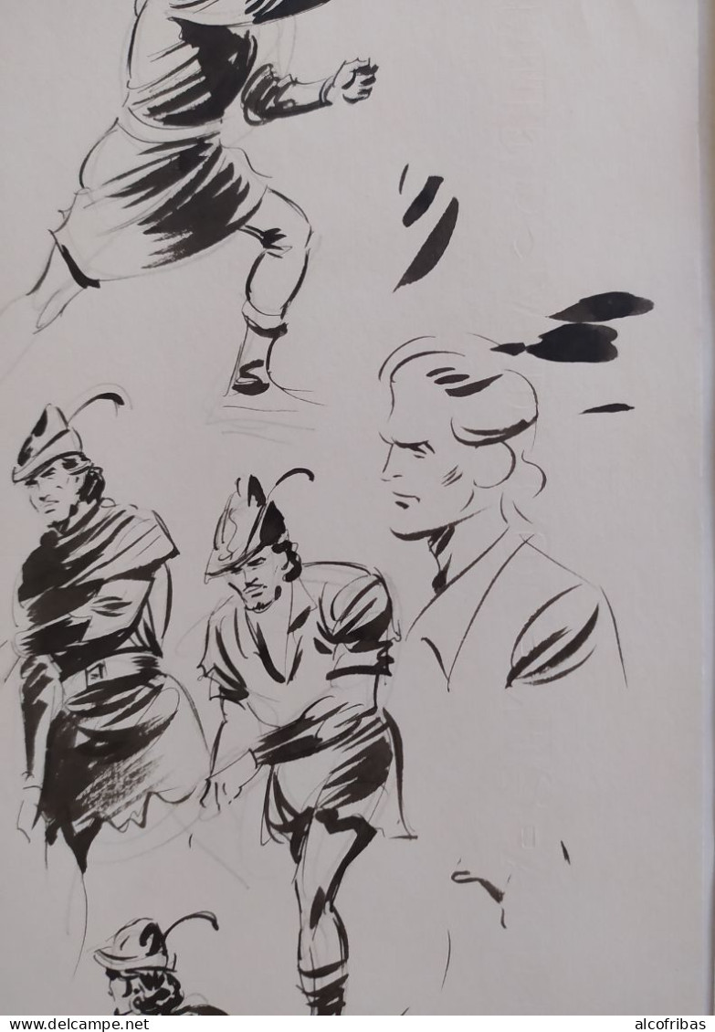 Maxime ROUBINET (Max Pen) Illustrateur BD 4 Dessins Originaux  Plume  Personnages Femme - Tekeningen