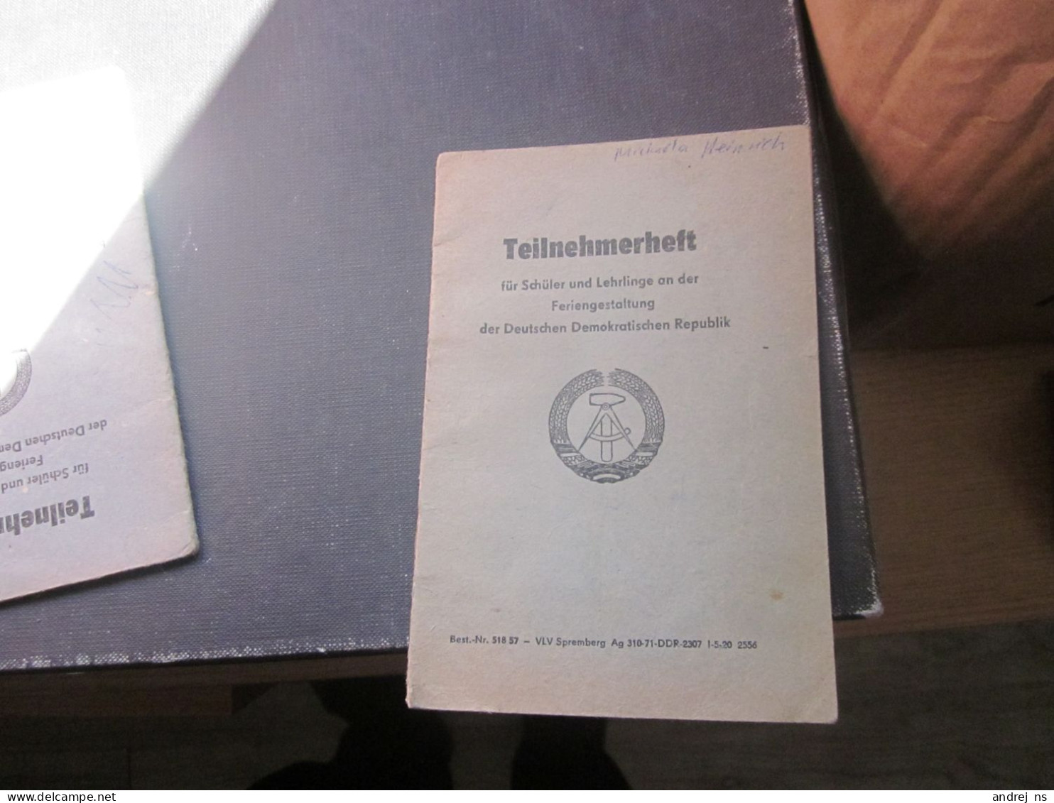 Teilnehmerheft Fur Schuler Und Lehrlinge An Der Feriengestaltlung Der DDR - Documentos Históricos