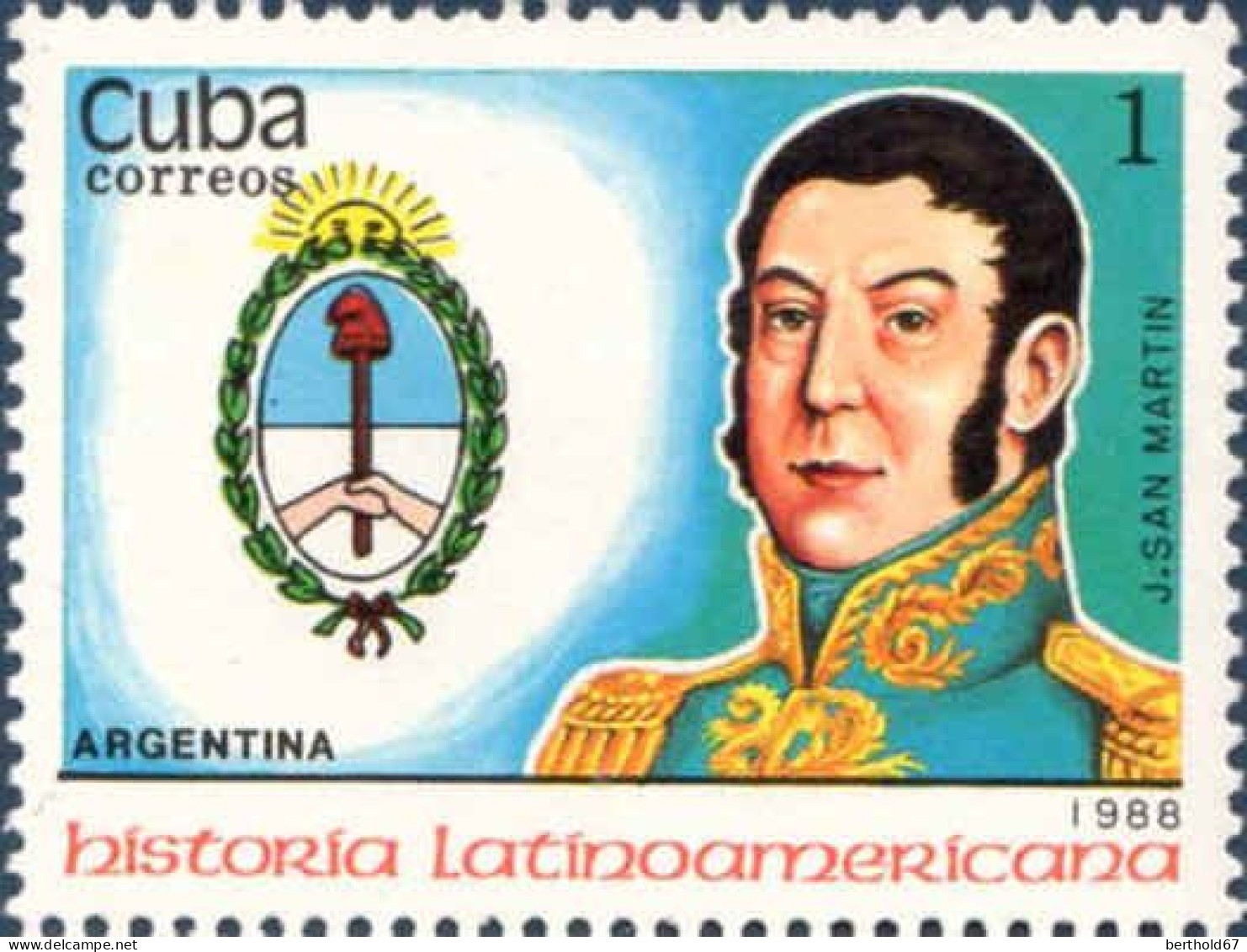 Cuba Poste N** Yv:2879-82 Historia Latinoamericana Argentina J.San Martin - Unused Stamps